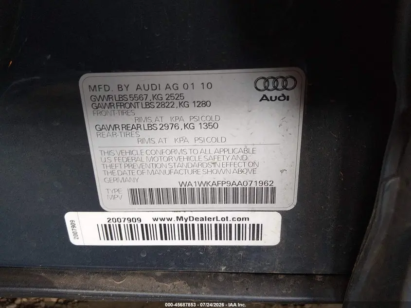 2010 AUDI Q5 3.2 PREMIUM