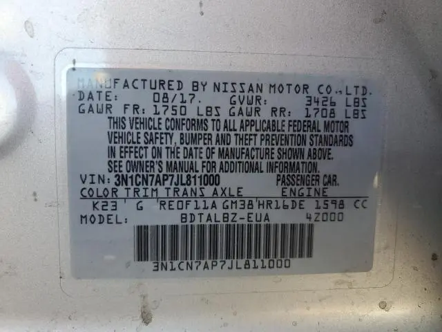 2018 NISSAN VERSA S  