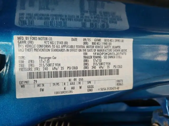 2016 FORD FOCUS SE  