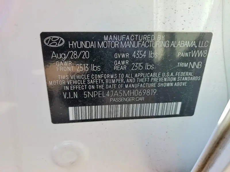 2021 HYUNDAI SONATA SEL  