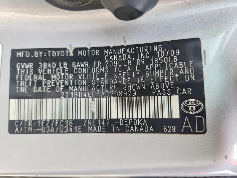 2010 TOYOTA COROLLA LE  