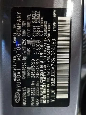 2016 HYUNDAI TUCSON LIMITED  