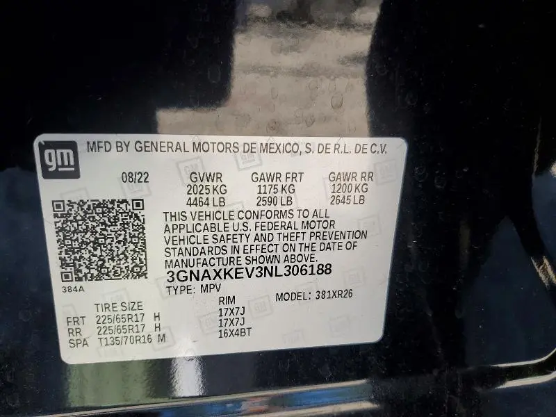2022 CHEVROLET EQUINOX LT  
