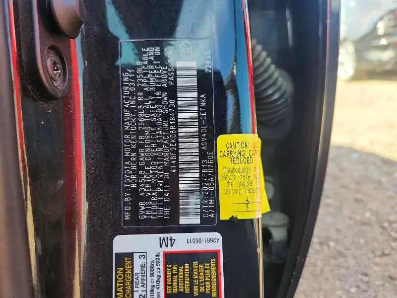 2011 TOYOTA CAMRY LE  