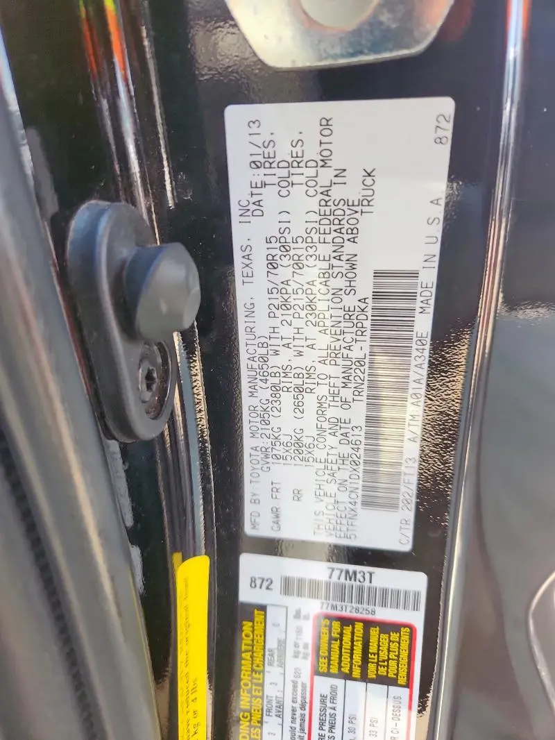 2013 TOYOTA TACOMA   