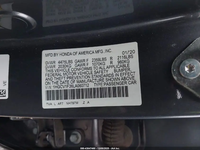 2020 HONDA ACCORD SPORT