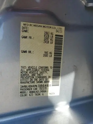 2023 NISSAN ALTIMA SV  