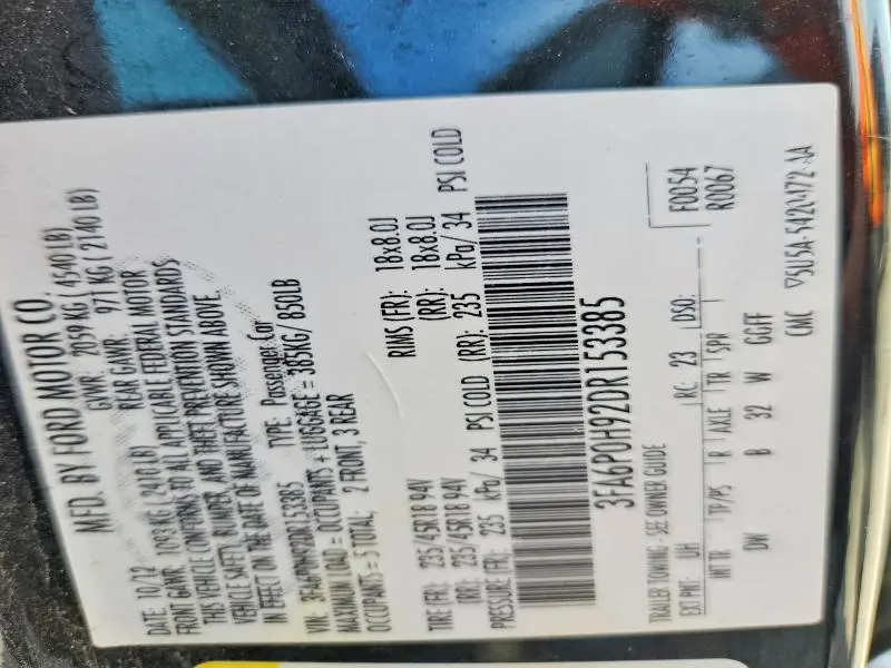 2013 FORD FUSION SE  