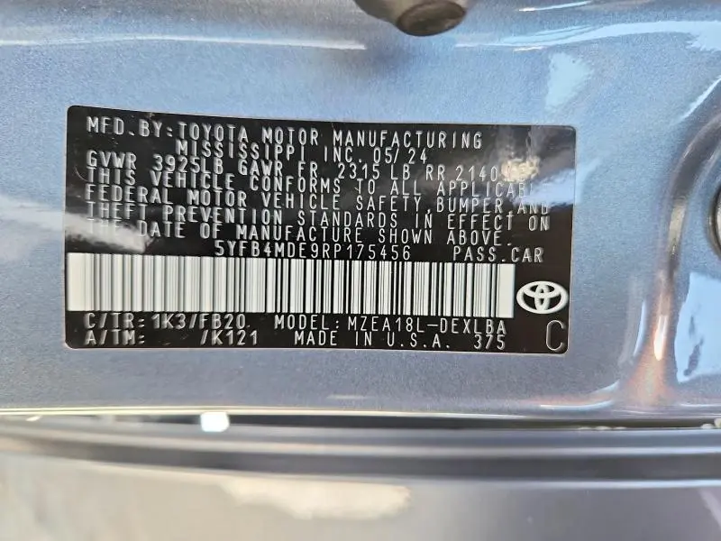 2024 TOYOTA COROLLA LE  