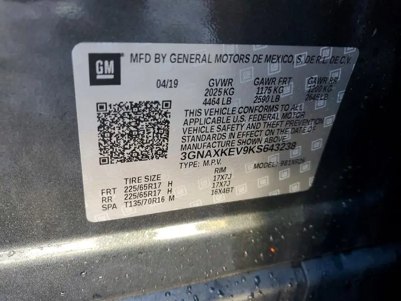 2019 CHEVROLET EQUINOX LT  