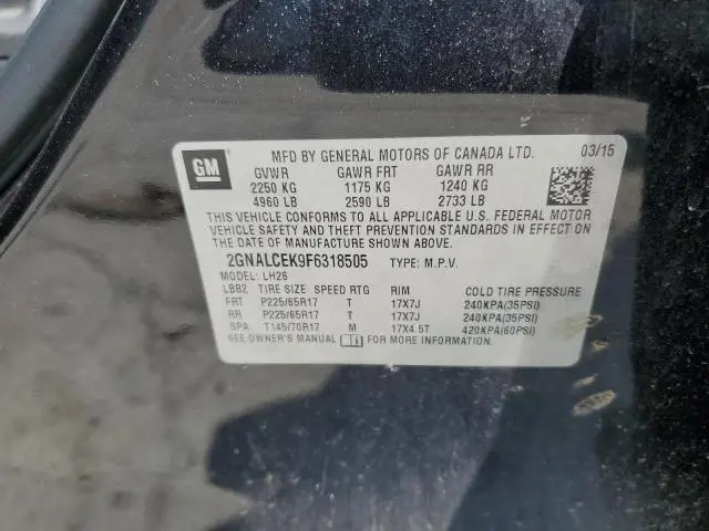 2015 CHEVROLET EQUINOX LT  