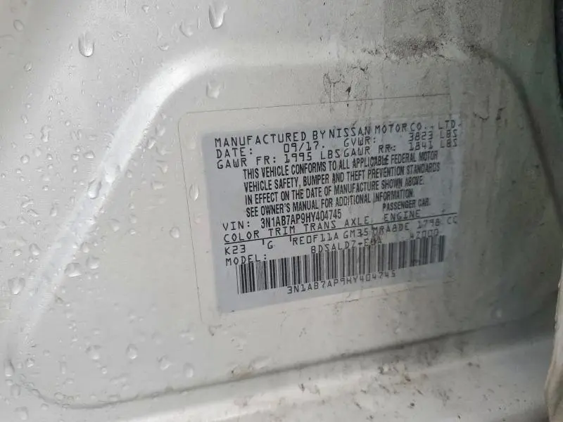 2017 NISSAN SENTRA S  