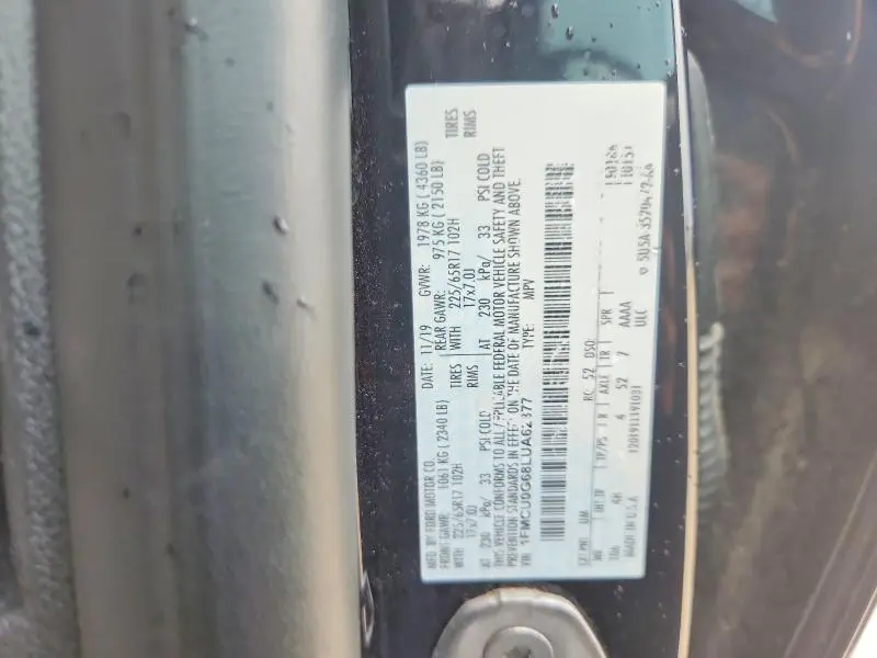 2020 FORD ESCAPE SE  