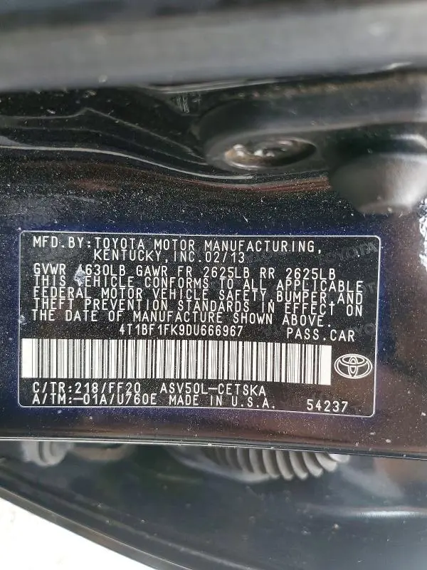 2013 TOYOTA CAMRY   