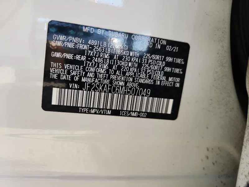 2021 SUBARU FORESTER PREMIUM  