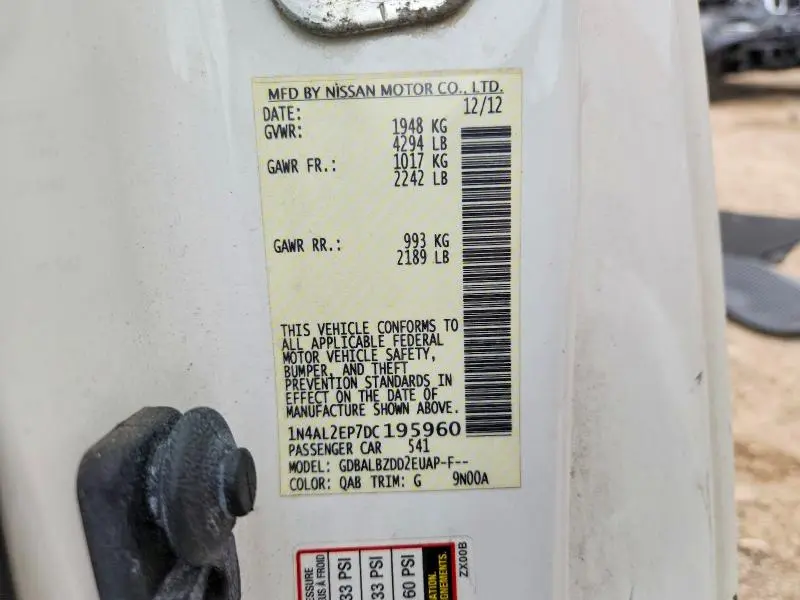 2013 NISSAN ALTIMA S  