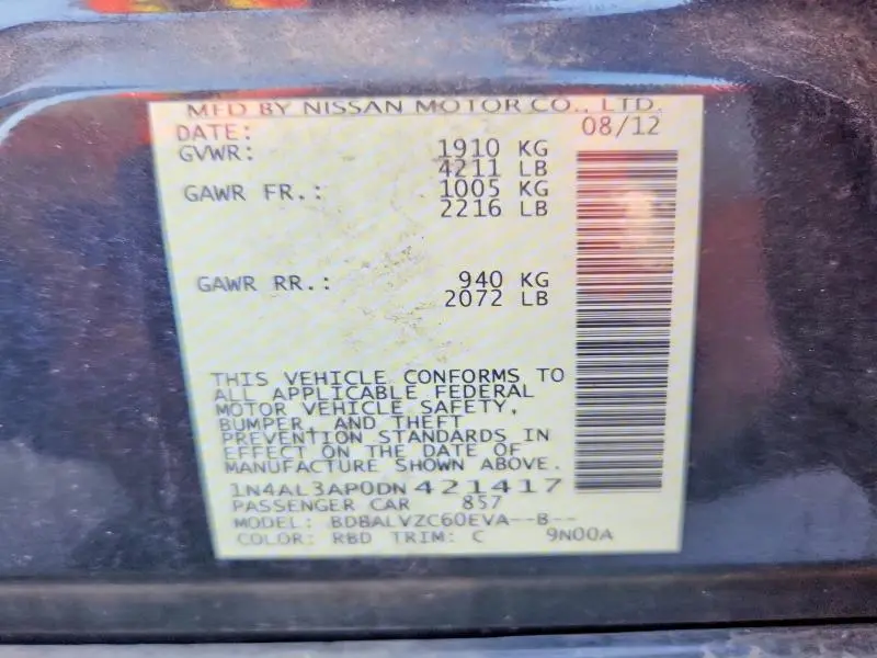 2013 NISSAN ALTIMA 2.5  