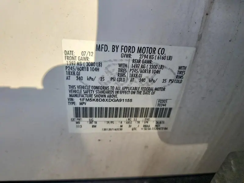 2013 FORD EXPLORER XLT  