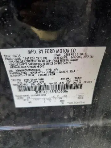 2015 FORD FLEX LIMITED  