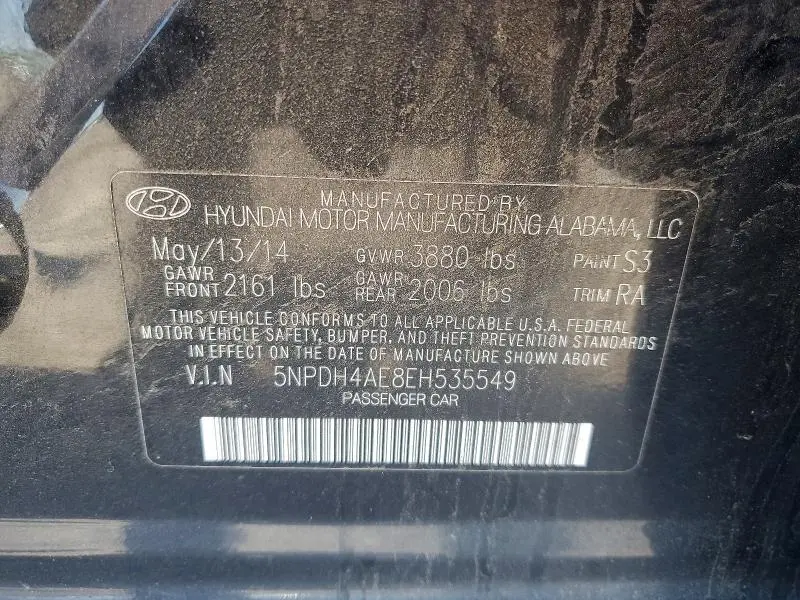2014 HYUNDAI ELANTRA SE  