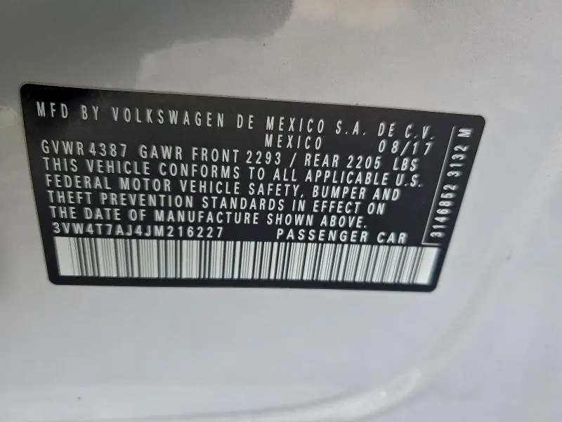 2018 VOLKSWAGEN JETTA GLI  