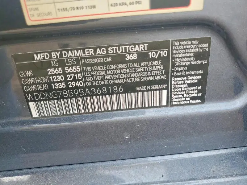 2011 MERCEDES-BENZ S 550  