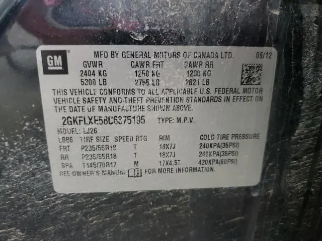 2012 GMC TERRAIN SLT  