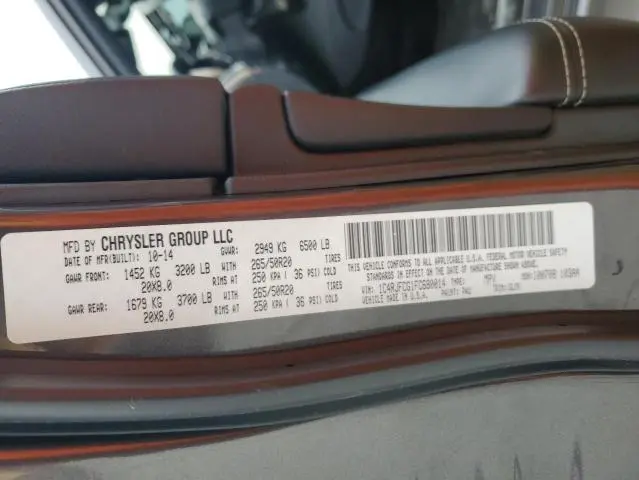 2015 JEEP GRAND CHEROKEE OVERLAND