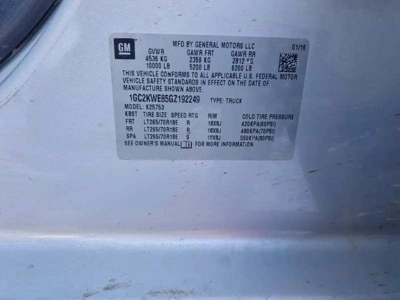 2016 CHEVROLET SILVERADO K2500 HEAVY DUTY LTZ  