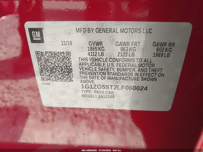 2020 CHEVROLET MALIBU FWD RS