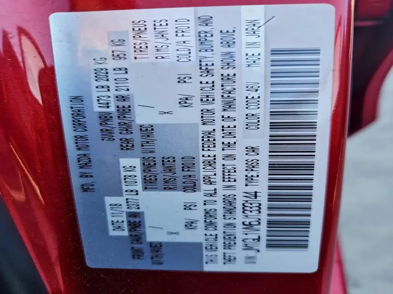 2018 MAZDA 6 TOURING  