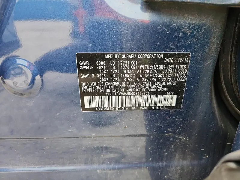 2019 SUBARU ASCENT PREMIUM  