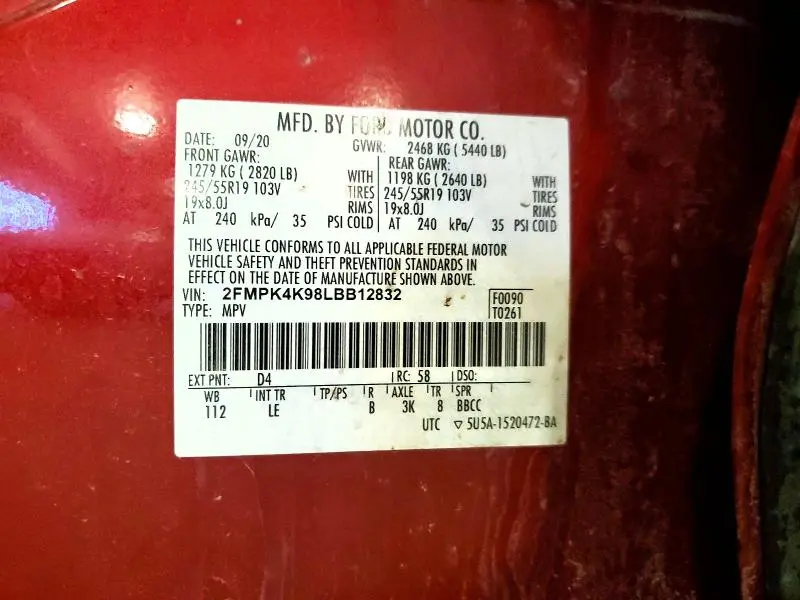 2020 FORD EDGE TITANIUM  