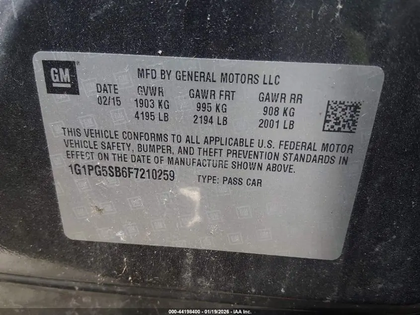 2015 CHEVROLET CRUZE LTZ