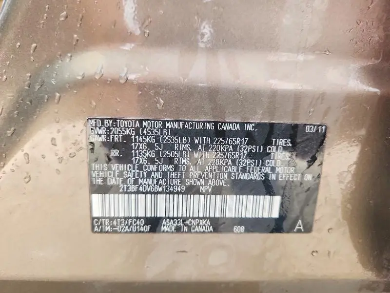 2011 TOYOTA RAV4 BASE  