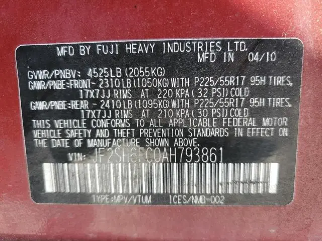 2010 SUBARU FORESTER 2.5XT LIMITED