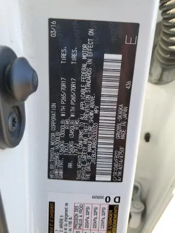 2016 TOYOTA 4RUNNER SR5/SR5 PREMIUM  