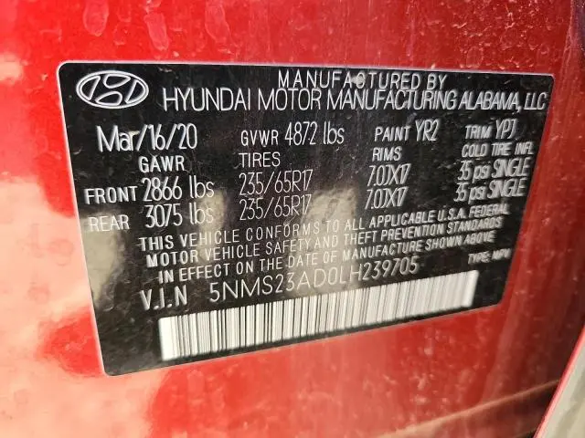 2020 HYUNDAI SANTA FE SE  