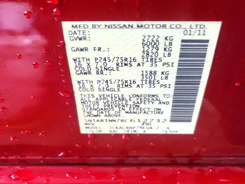 2011 NISSAN PATHFINDER S  