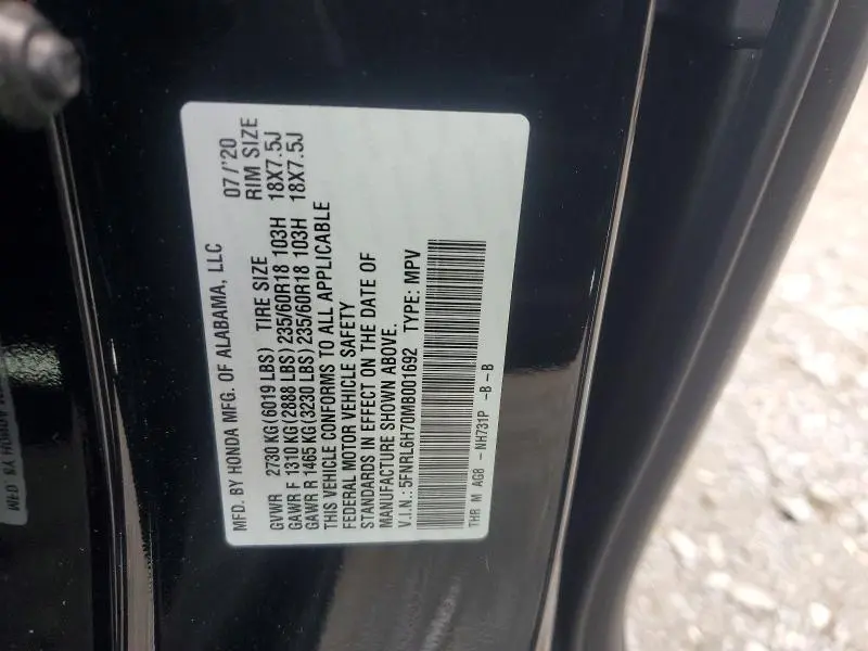 2021 HONDA ODYSSEY EXL  