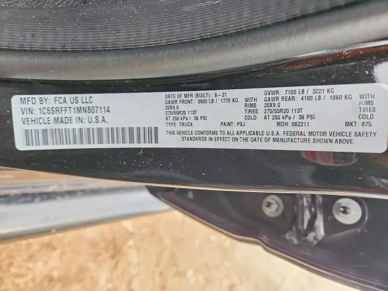 2021 RAM 1500 BIG HORN/LONE STAR  