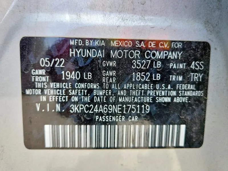 2022 HYUNDAI ACCENT SEL  