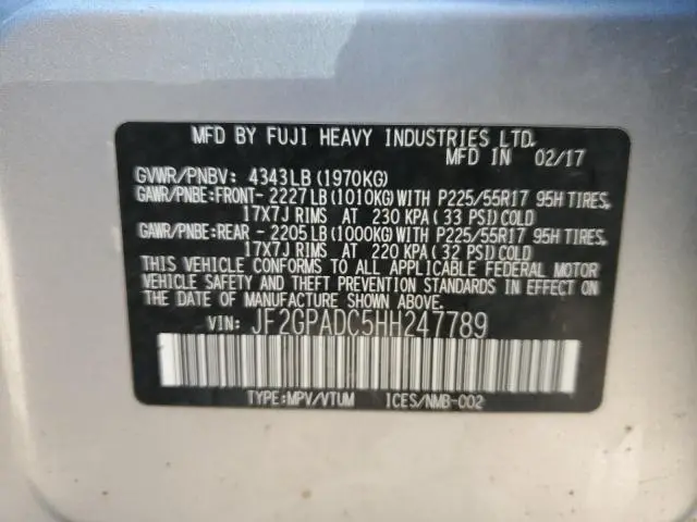 2017 SUBARU CROSSTREK PREMIUM  