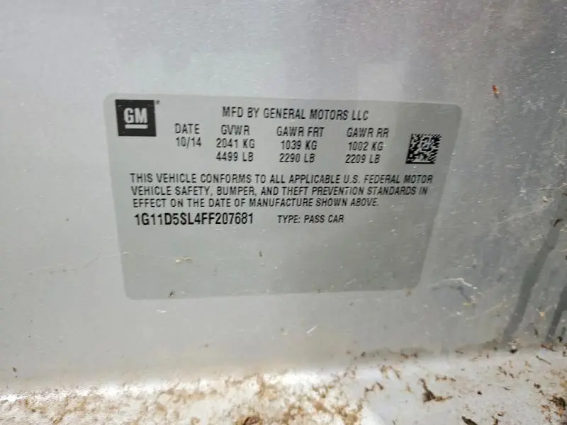 2015 CHEVROLET MALIBU 2LT  