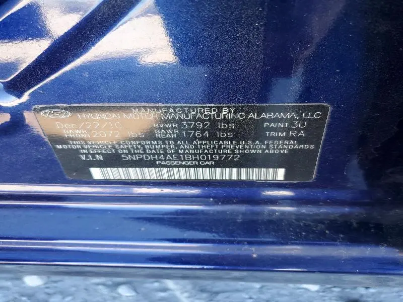 2011 HYUNDAI ELANTRA LIMITED  