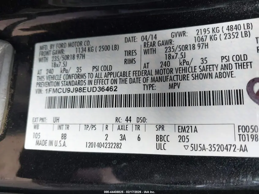 2014 FORD ESCAPE TITANIUM