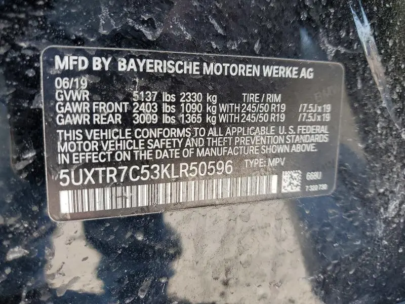 2019 BMW X3 SDRIVE30I  