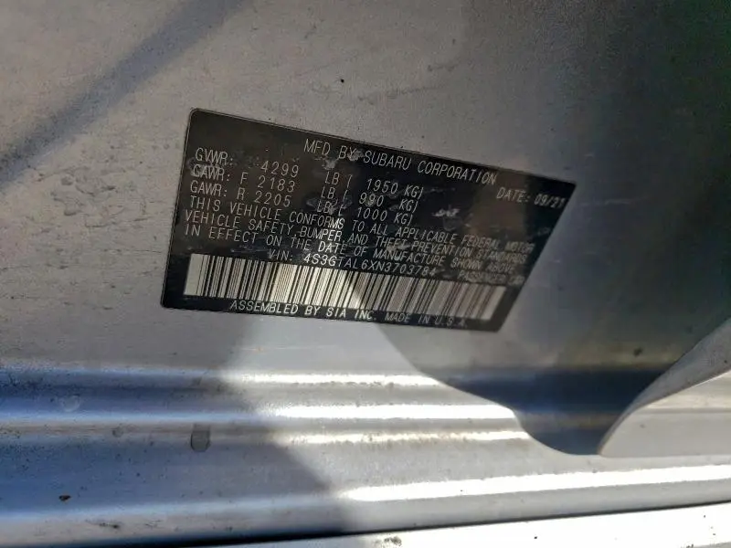 2022 SUBARU IMPREZA SPORT  