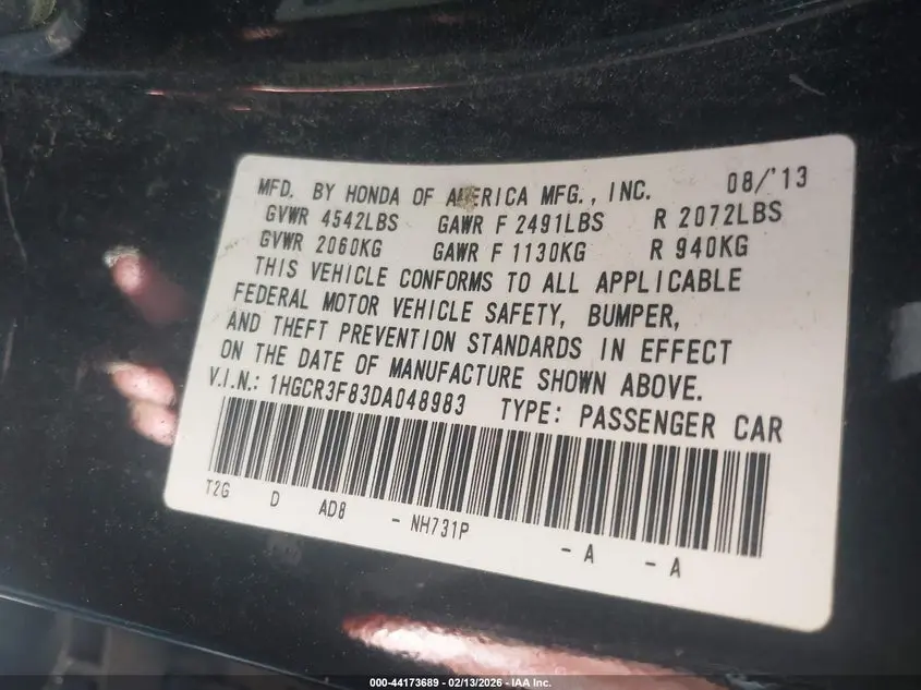 2013 HONDA ACCORD EX-L V-6