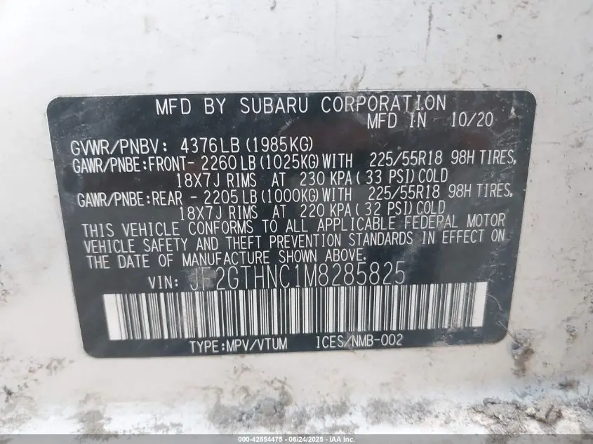 2021 SUBARU CROSSTREK LIMITED